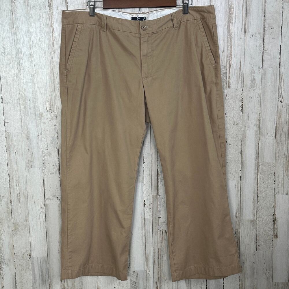 Gap Cotton Classic Khaki Pants Sz 16 Short Celestial Taupe EUC Academia Preppy